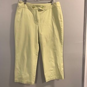 Land’s End Lime Green Cropped Pants size 18